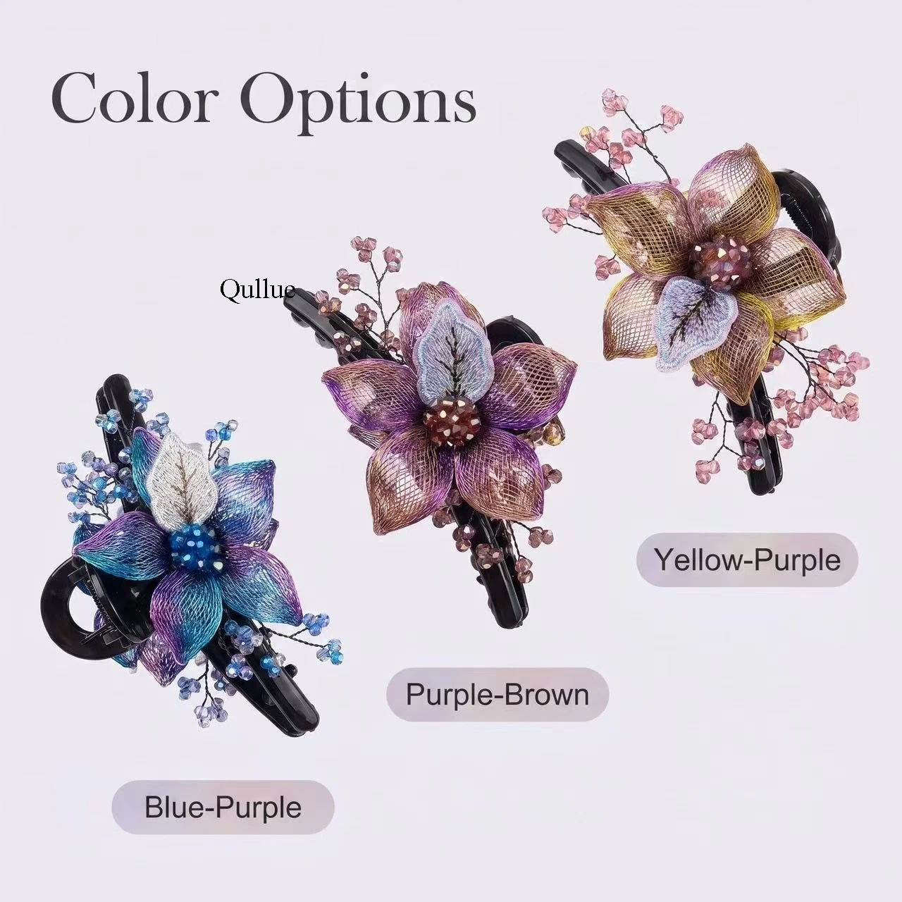 Embroidered Iridescent Flower Beaded Hair Claw Clip for Thick Hair Women Chinese Style Hair Accessories.
Embroidered Iridescent Flower Beaded Hair Claw Clip for Thick Hair Women Chinese Style Hair Accessories.