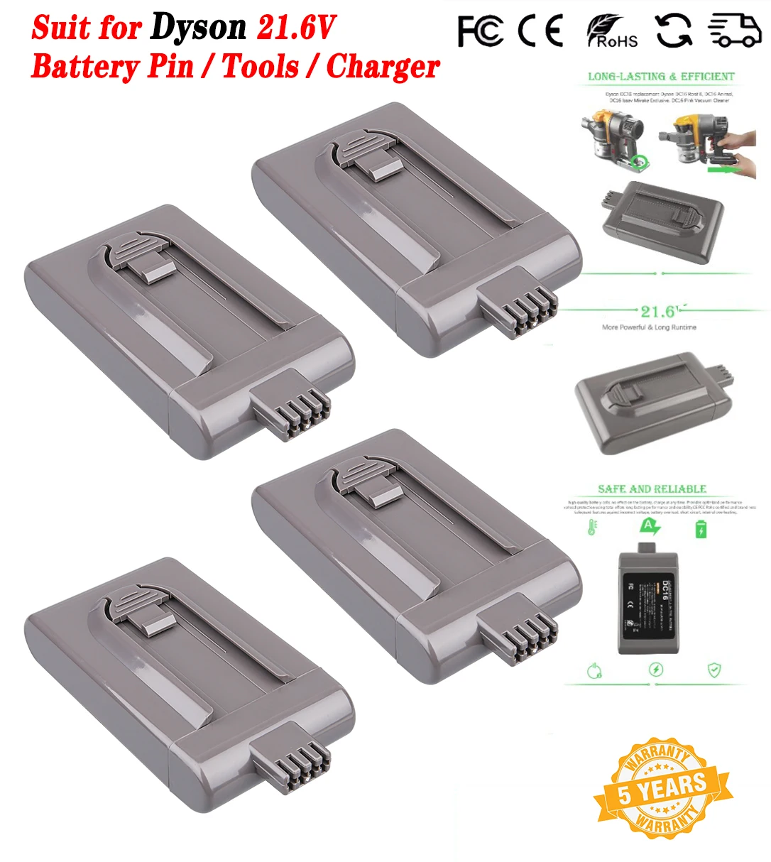 1/2/4 шт., 4,0 Ач, литий-ионный DC16, замена для Dyson, 22,2 В, штифт аккумулятора, совместимый с пылесосом Animal 912433-03 912433-04 BP01
1/2/4 шт., 4,0 Ач, литий-ионный DC16, замена для Dyson, 22,2 В, штифт аккумулятора, совместимый с пылесосом Animal 912433-03 912433-04 BP01