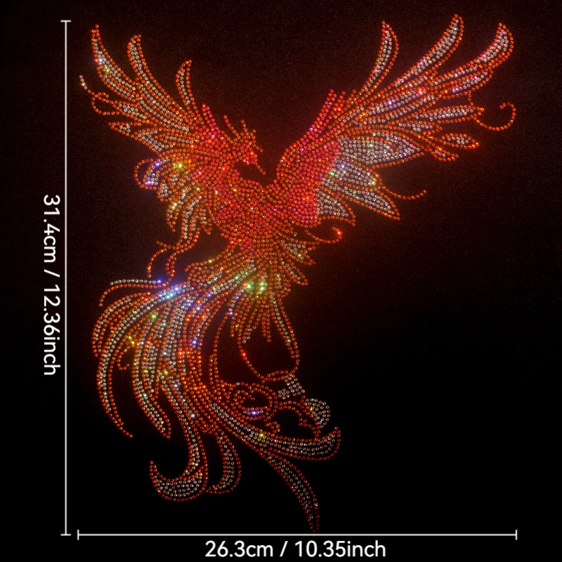 High-quality rhinestone fire phoenix pattern DIY ironing on T-shirt and denim clothing accessories
High-quality rhinestone fire phoenix pattern DIY ironing on T-shirt and denim clothing accessories