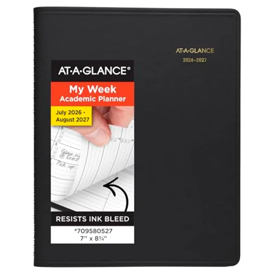 Planner Weekly Academic 14-Month July-August Quarter-Hourly Appointment Book Black 7095805
Planner Weekly Academic 14-Month July-August Quarter-Hourly Appointment Book Black 7095805