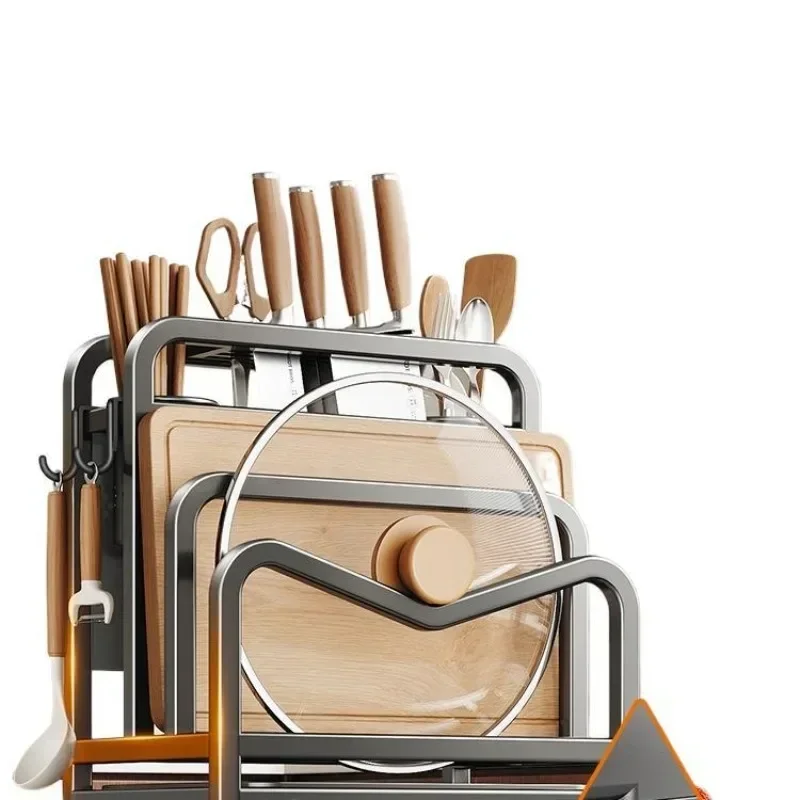 Stainless steel kitchen knife holder, multi-functional countertop, knife and chopstick cage, integrated storage rack
Stainless steel kitchen knife holder, multi-functional countertop, knife and chopstick cage, integrated storage rack