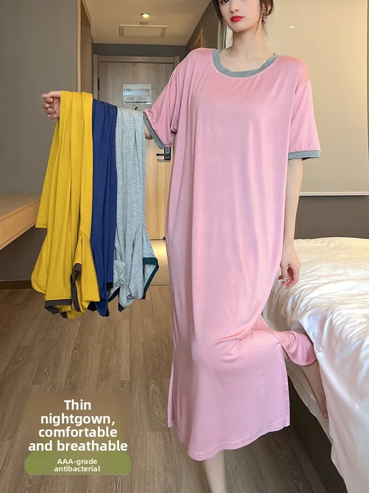 Women's Modal Loose Short Sleeve Dress Summer Thin Base Skirt Home Clothes Large Size Long Dress Comfortable Breathable Sleep...
Women's Modal Loose Short Sleeve Dress Summer Thin Base Skirt Home Clothes Large Size Long Dress Comfortable Breathable Sleep...