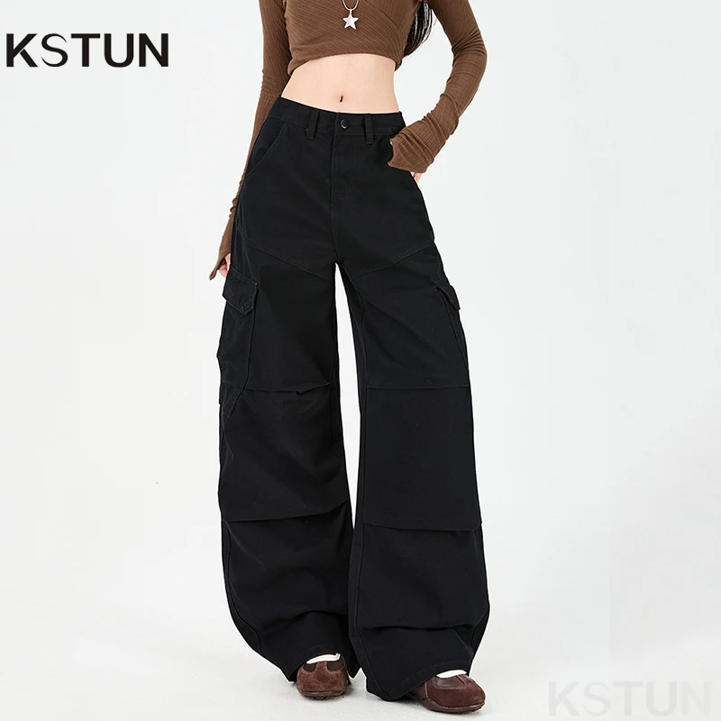 Женские брюки-карго из 100% хлопка, широкие черные джинсы с большими карманами, большие размеры, плиссированные спереди, уличная одежда, повседневные длинные брюки
Женские брюки-карго из 100% хлопка, широкие черные джинсы с большими карманами, большие размеры, плиссированные спереди, уличная одежда, повседневные длинные брюки