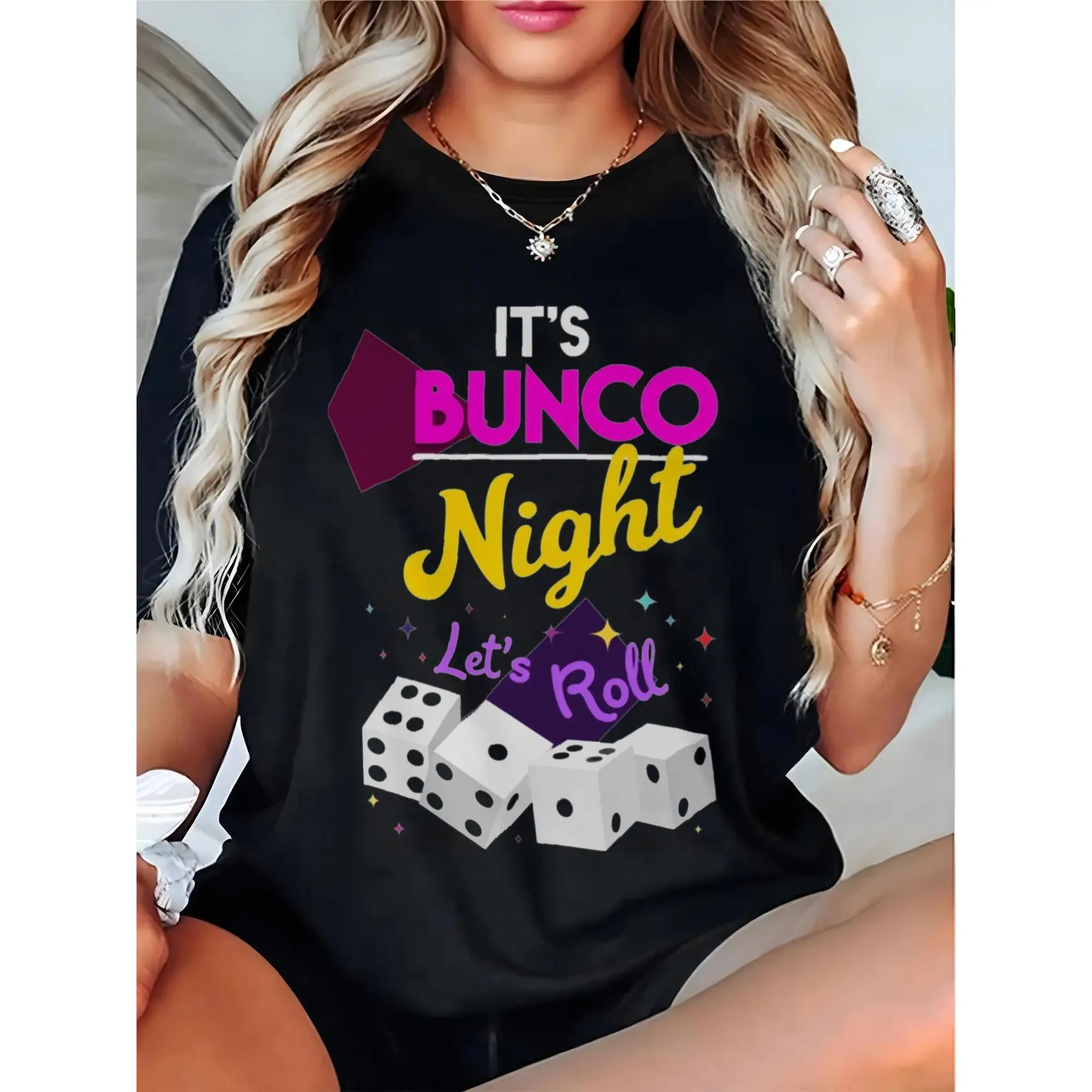 Футболка с рисунком It’s Bunco Night Let’s Roll, женская забавная праздничная одежда, хлопковая футболка для игры в кости, ночи или сбора друзей
Футболка с рисунком It’s Bunco Night Let’s Roll, женская забавная праздничная одежда, хлопковая футболка для игры в кости, ночи или сбора друзей