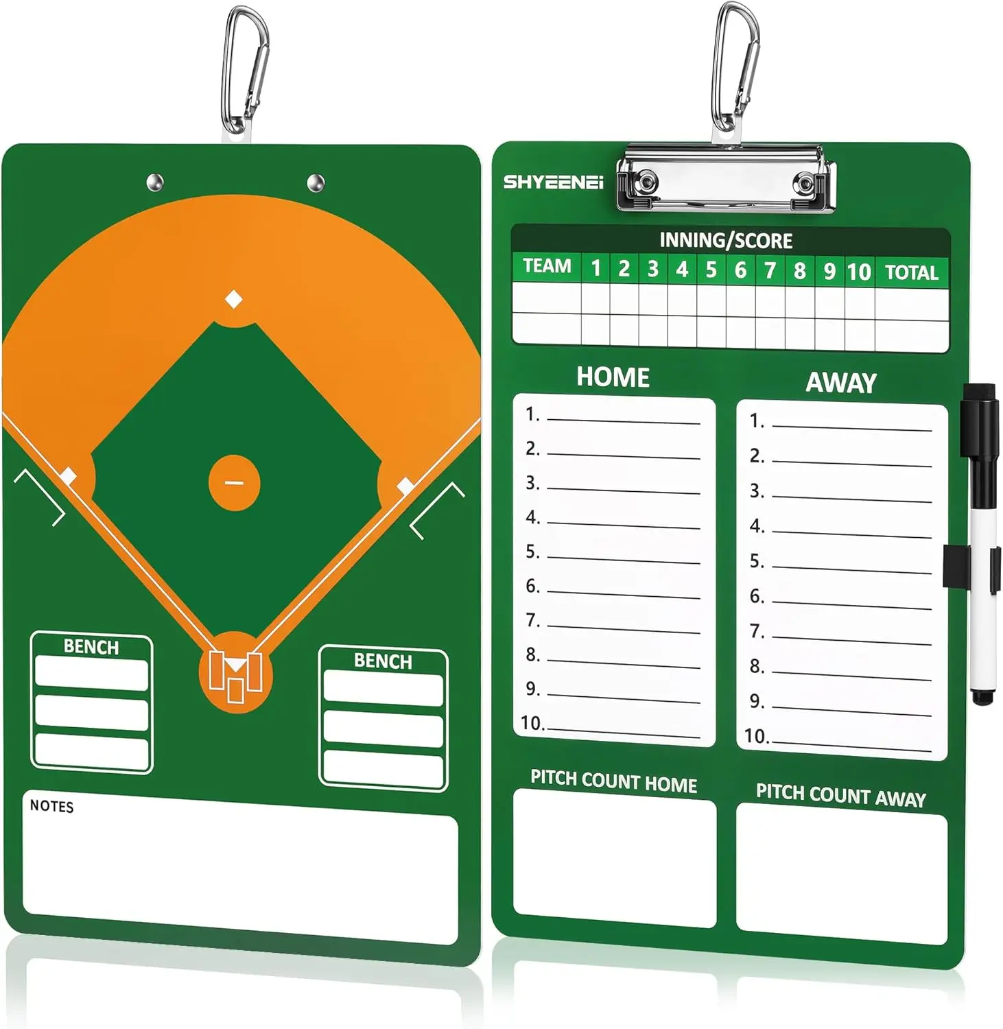 Double-Sided Dry Erase Baseball Lineup Board for Coaches, Portable Clipboard with Quick-Flip Design for Softball
Double-Sided Dry Erase Baseball Lineup Board for Coaches, Portable Clipboard with Quick-Flip Design for Softball