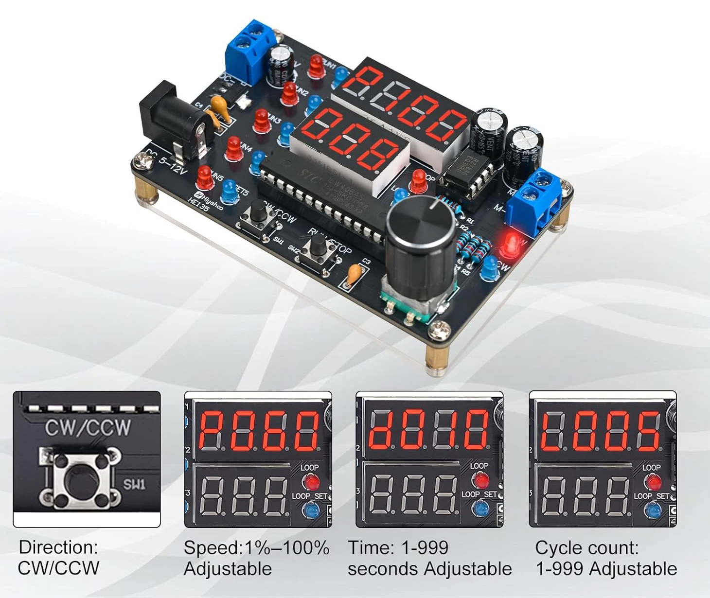 DIY Motor Controller Electronics Kit with Forward/Reverse Change Adjustable Speed Soldering Practice Project for STEM Learning
DIY Motor Controller Electronics Kit with Forward/Reverse Change Adjustable Speed Soldering Practice Project for STEM Learning