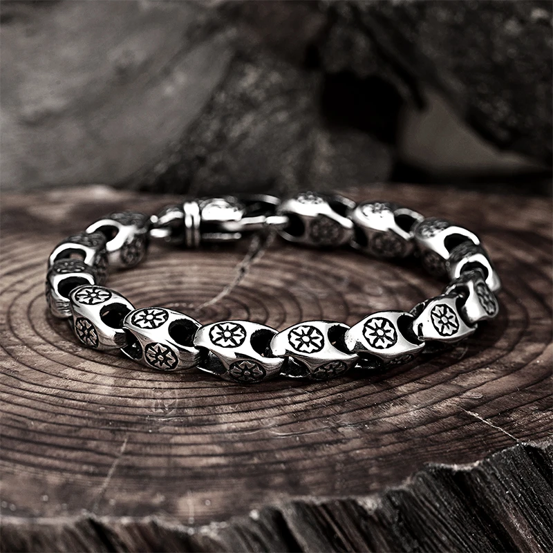Fashion Stainless Steel Vintage Bracelet Men's Dominant Personality Flower Hollow Punk Bangle For Boy Classic Rock Wristlet Gift
Fashion Stainless Steel Vintage Bracelet Men's Dominant Personality Flower Hollow Punk Bangle For Boy Classic Rock Wristlet Gift