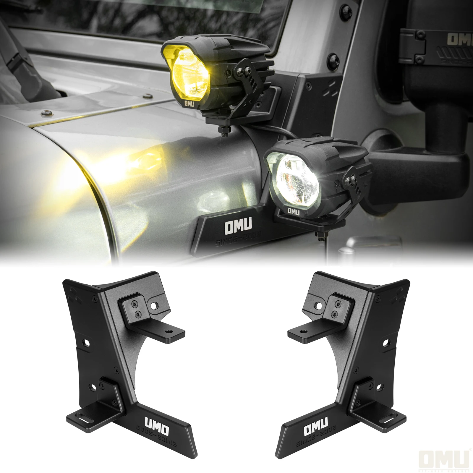 OMU 4x4 Aluminum A-Pillar Light Mount Brackets For Jeep Wrangler JK JKU 2007-2017 Windshield LED Work Light Mounting Kit
OMU 4x4 Aluminum A-Pillar Light Mount Brackets For Jeep Wrangler JK JKU 2007-2017 Windshield LED Work Light Mounting Kit