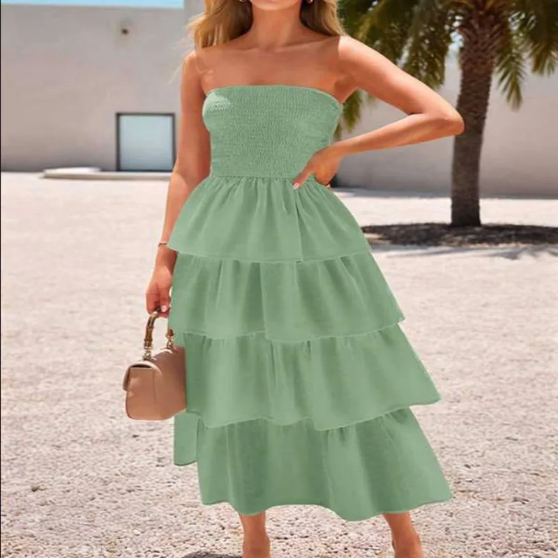 Women'S Summer Boho Strapless Maxi Dress Casual Sleeveless Off Shoulder Beach Long Sundress
Women'S Summer Boho Strapless Maxi Dress Casual Sleeveless Off Shoulder Beach Long Sundress