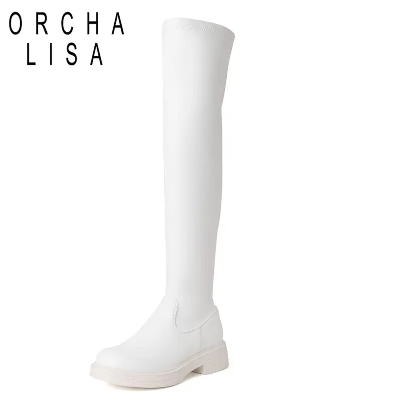 ORCHA LISA Brand Leisure Woman Thigh Boots Round Toe Flats Zipper Soft Vintage Stretch Bota Small Size 33 Winter Soft Shoes
ORCHA LISA Brand Leisure Woman Thigh Boots Round Toe Flats Zipper Soft Vintage Stretch Bota Small Size 33 Winter Soft Shoes