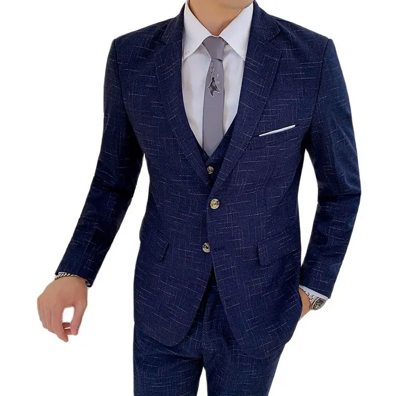 Men Wedding Party Blue Stripe 3-piece, Single Breasted Striped Blazer Jacket and Vest with Pants, Asian Size Slim Fit Sets.
Men Wedding Party Blue Stripe 3-piece, Single Breasted Striped Blazer Jacket and Vest with Pants, Asian Size Slim Fit Sets.