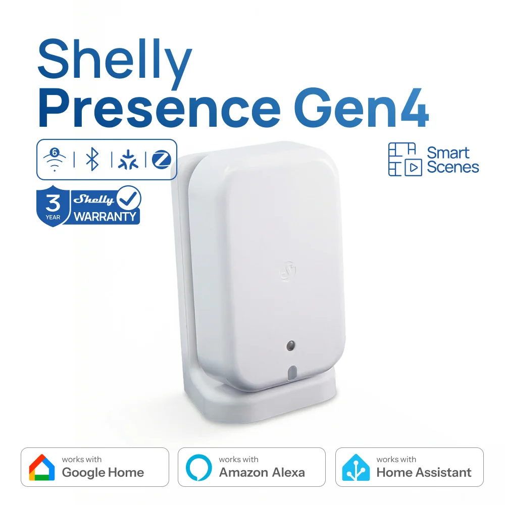 Shelly Presence Gen4 Zigbee Human Presence Detector Matter Smart Home Motion Detection Sensor Luminance Detector Home Automation
Shelly Presence Gen4 Zigbee Human Presence Detector Matter Smart Home Motion Detection Sensor Luminance Detector Home Automation