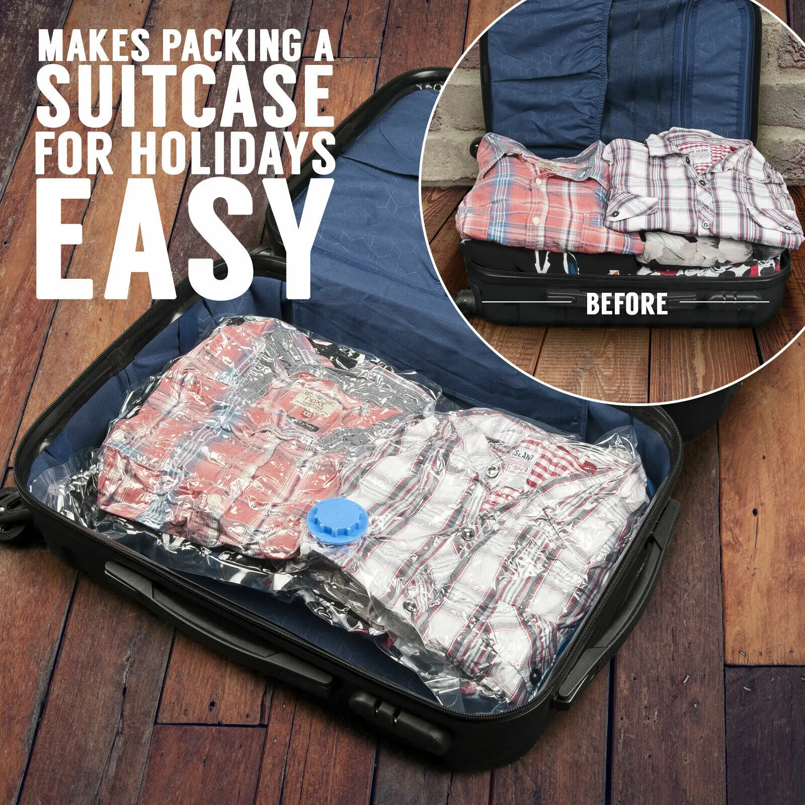 Vacuum Storage Bag Space Saving Compression Storage Organizer Premium Environmental Material Clothes Quilts Blanket
Vacuum Storage Bag Space Saving Compression Storage Organizer Premium Environmental Material Clothes Quilts Blanket