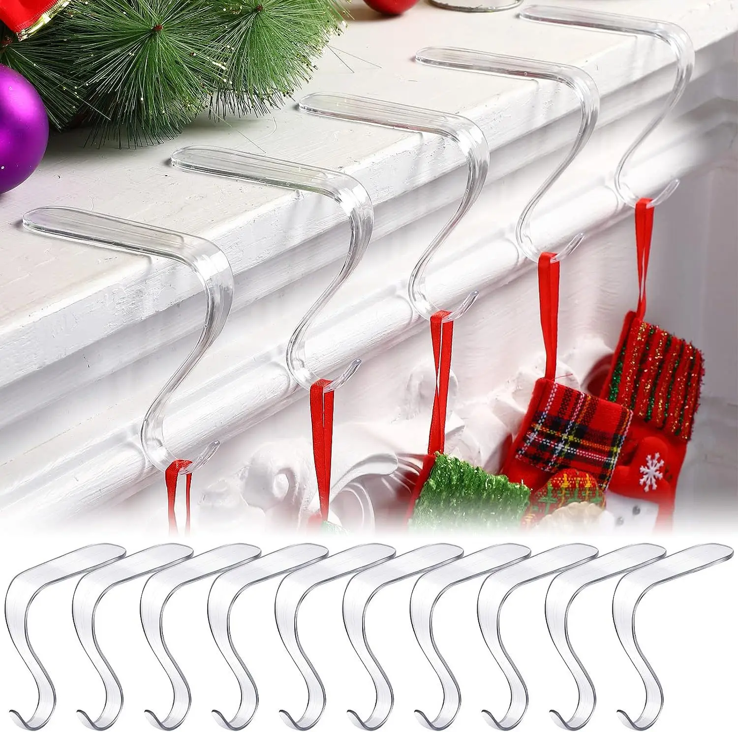 10Pcs/Set Acrylic Christmas Stocking Holders Anti-slip Stocking Hangers Set For Christmas Ornament Hooks Party Decor
10Pcs/Set Acrylic Christmas Stocking Holders Anti-slip Stocking Hangers Set For Christmas Ornament Hooks Party Decor