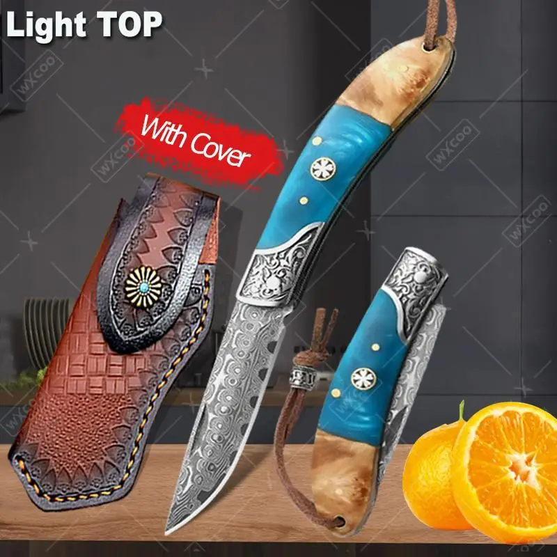 WXCOO Профессиональный складной нож с дамасским узором, универсальный карманный нож с ножнами для кухонной резки мяса, очистки фруктов
WXCOO Профессиональный складной нож с дамасским узором, универсальный карманный нож с ножнами для кухонной резки мяса, очистки фруктов