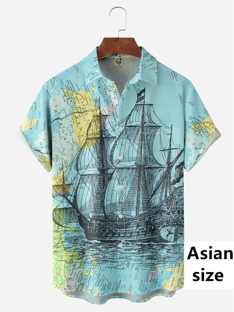 Vintage Nautical Adventure 3D Printing Men's Short Sleeve Shirt Summer Fashion Street Trendy Daily Wear Casual Camisas De Hombre
Vintage Nautical Adventure 3D Printing Men's Short Sleeve Shirt Summer Fashion Street Trendy Daily Wear Casual Camisas De Hombre