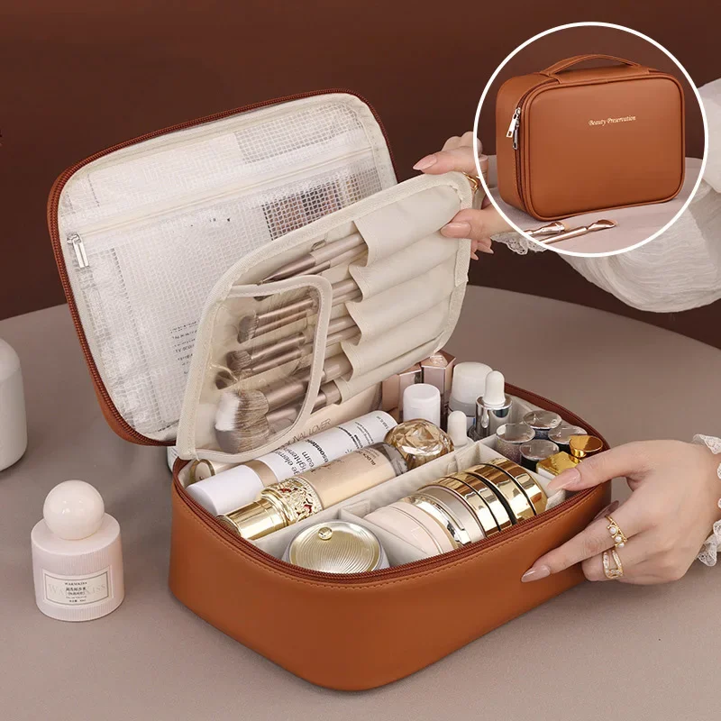 PU Large Capacity Tote Makeup Bag Portable Travel Organizer Tolietry Cosmetic Bag Luxury Women Double Layer Pouch Ring box Bag
PU Large Capacity Tote Makeup Bag Portable Travel Organizer Tolietry Cosmetic Bag Luxury Women Double Layer Pouch Ring box Bag