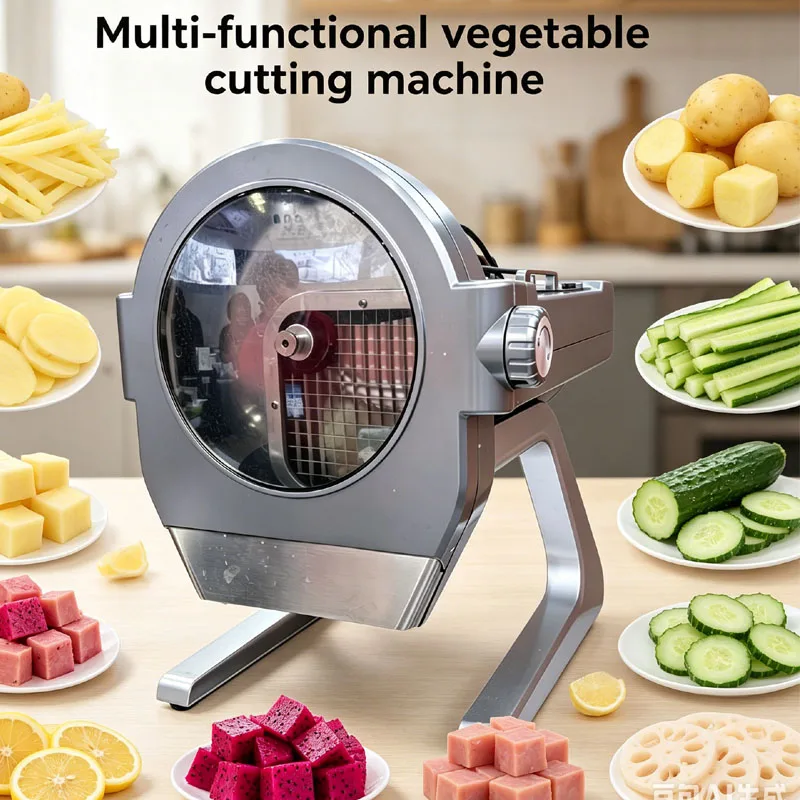 Desktop Vegetable Cutter Machine Replaceable Cutterhead Electric Automatic Process Fruit Vegetable Potato Cutting Machine
Desktop Vegetable Cutter Machine Replaceable Cutterhead Electric Automatic Process Fruit Vegetable Potato Cutting Machine