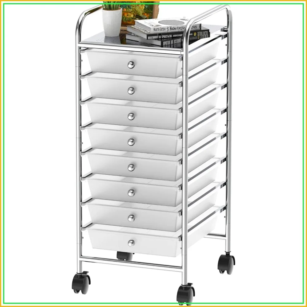 8-Drawer Rolling Utility Cart with Lockable Wheels, Chrome Storage Organizer for Craft & Office
8-Drawer Rolling Utility Cart with Lockable Wheels, Chrome Storage Organizer for Craft & Office