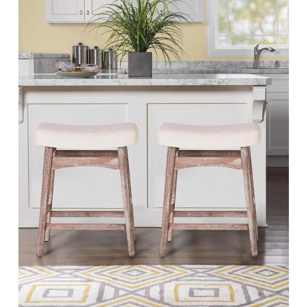 Sophia & William White Bar Stools Set of 2, Counter Height Modern Bar Stools with Linen Fabric Seat & Solid Wood Legs, 24 inch B
Sophia & William White Bar Stools Set of 2, Counter Height Modern Bar Stools with Linen Fabric Seat & Solid Wood Legs, 24 inch B