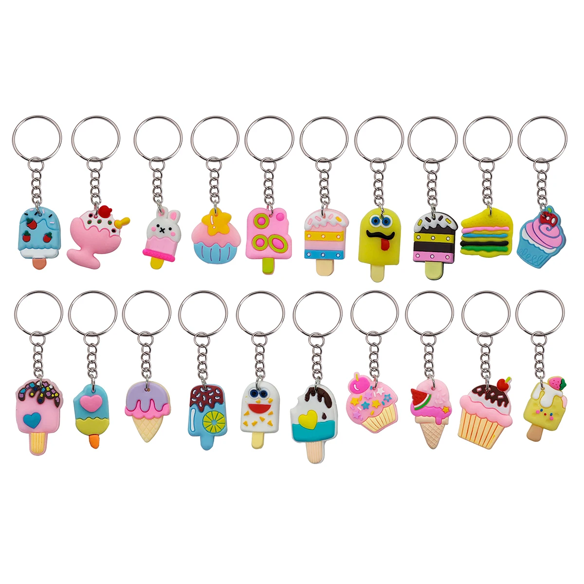 20pcs/set Cartoon Ice Cream Keychain Fashion Cute Keyring Wallet Bag Backpack Charm Birthday Party Decor Women Girls Gift
20pcs/set Cartoon Ice Cream Keychain Fashion Cute Keyring Wallet Bag Backpack Charm Birthday Party Decor Women Girls Gift