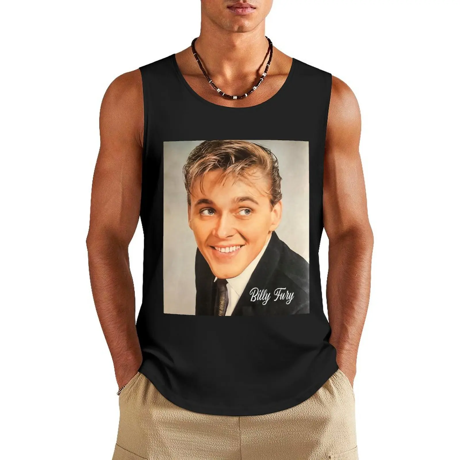 Gift For Men Light Blue Billy Fury Vintage Photograp Tank Top Short sleeve male top
Gift For Men Light Blue Billy Fury Vintage Photograp Tank Top Short sleeve male top