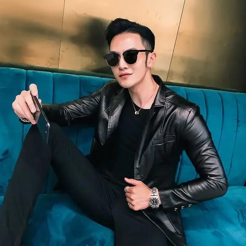Men's Jackets Men's Business Leather Jackets Men's Pu Blazers New Korean Style Slim Thin Trend Leather Jackets Dress Suit Coat
Men's Jackets Men's Business Leather Jackets Men's Pu Blazers New Korean Style Slim Thin Trend Leather Jackets Dress Suit Coat