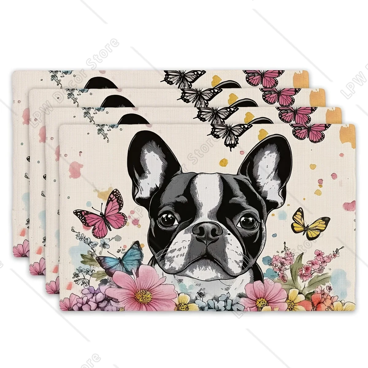 4 шт. элегантные салфетки с узором французского бульдога, яркий цветочный дизайн бабочки, 12x18 дюймов, полиэстер, прямоугольные коврики для стола
4 шт. элегантные салфетки с узором французского бульдога, яркий цветочный дизайн бабочки, 12x18 дюймов, полиэстер, прямоугольные коврики для стола