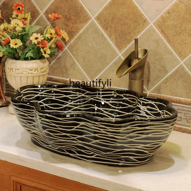 Art stage Simple ceramic hand wash basin Creative surface wash basin Balcony wash basin
Art stage Simple ceramic hand wash basin Creative surface wash basin Balcony wash basin
