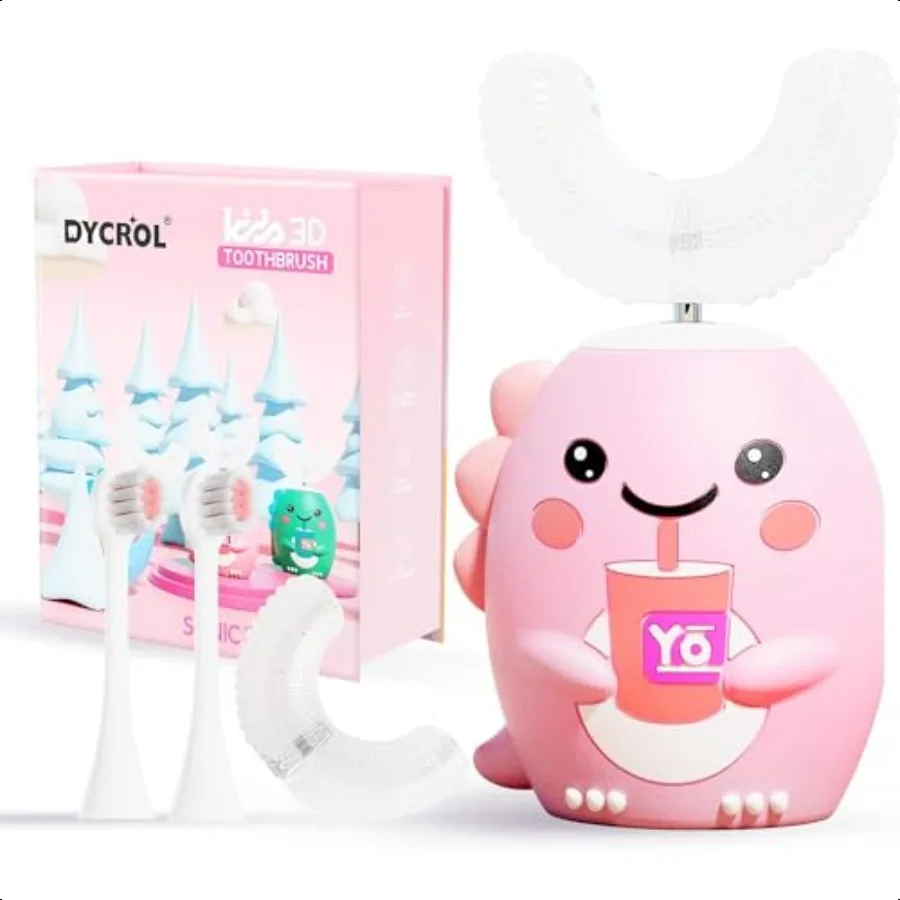 U-образная электрическая зубная щетка с 4 насадками, звуковая зубная щетка с 5 режимами, мультяшный динозавр, чистка на 360 градусов, IPX7, Waterpro
U-образная электрическая зубная щетка с 4 насадками, звуковая зубная щетка с 5 режимами, мультяшный динозавр, чистка на 360 градусов, IPX7, Waterpro