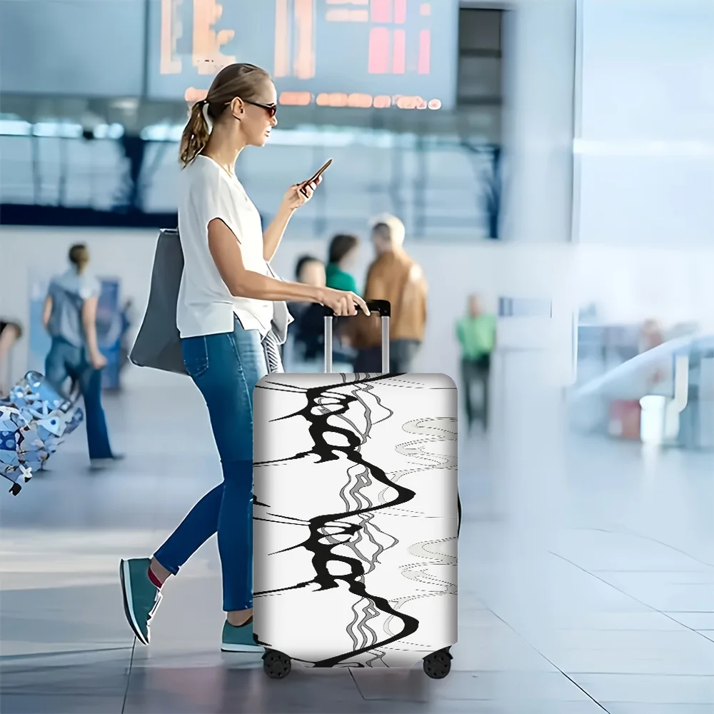 1PC abstract black corrugated luggage cover for luggage sizes 18 – 32 inches; dust and elastic travel accessory with surreal
1PC abstract black corrugated luggage cover for luggage sizes 18 – 32 inches; dust and elastic travel accessory with surreal