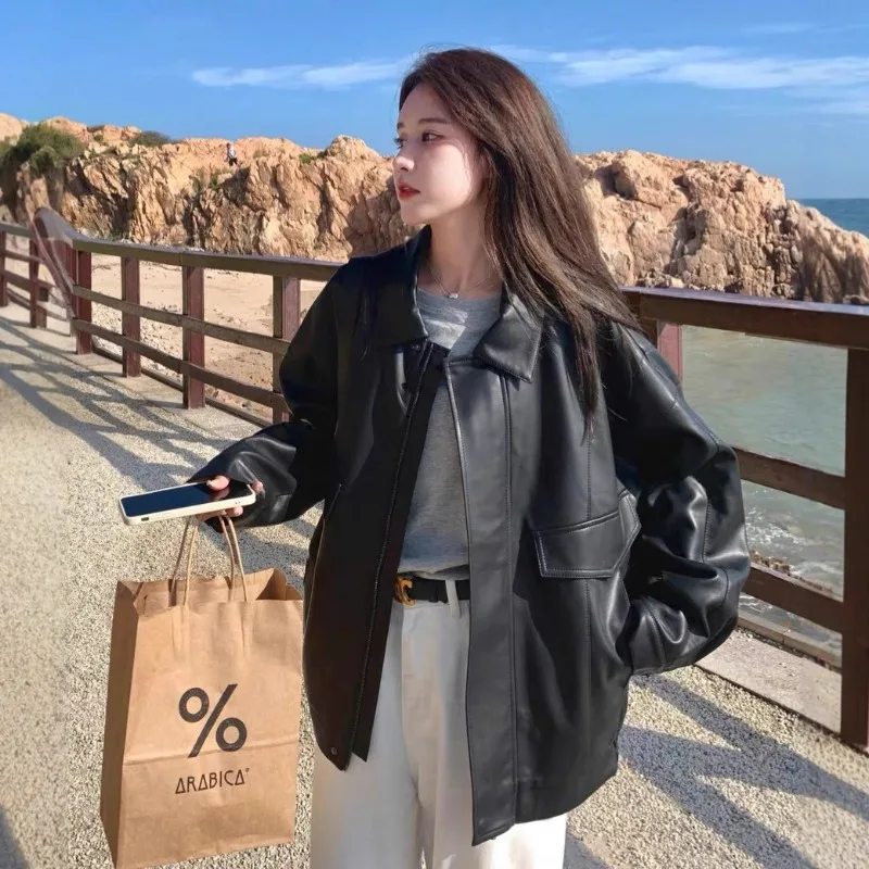 Black Leather Jacket Women's Autumn 2026 New Fashion Motorcycle Clothing Short Zipper Standing Collar Outdoor
Black Leather Jacket Women's Autumn 2026 New Fashion Motorcycle Clothing Short Zipper Standing Collar Outdoor