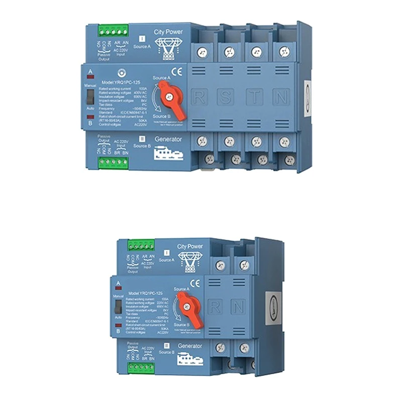 ATS Dual Power Automatic Transfer Switch For Generator Or PV Energy To City Power Changeover Switch Generator 125A 4P
ATS Dual Power Automatic Transfer Switch For Generator Or PV Energy To City Power Changeover Switch Generator 125A 4P