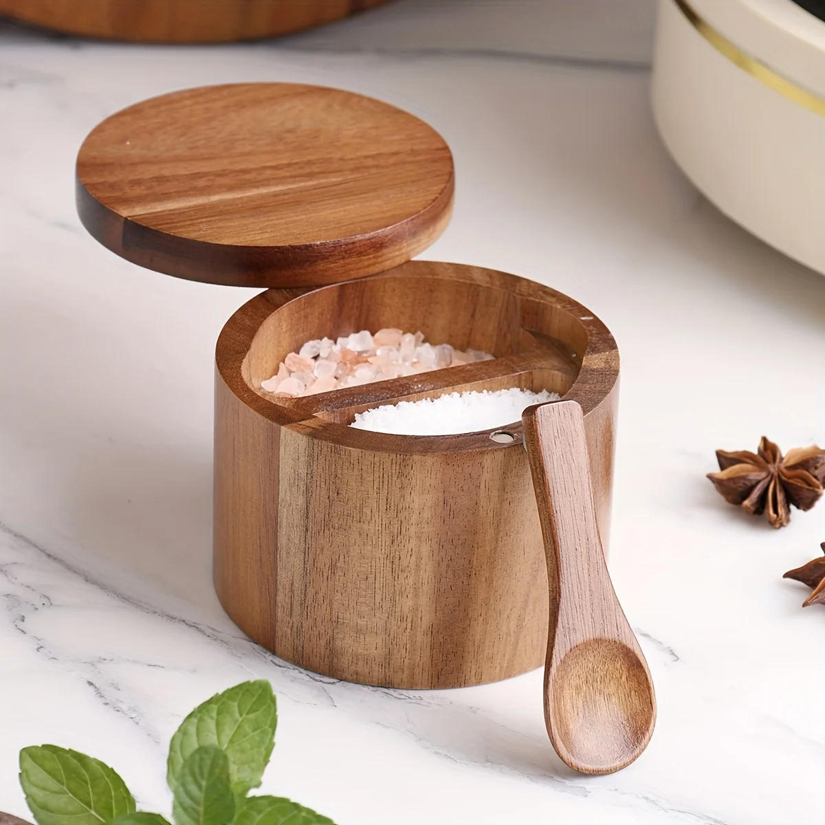 Acacia Wood Salt Box Solid Wood Spice Container Kitchen Seasoning Bottle Pepper Shaker Storage
Acacia Wood Salt Box Solid Wood Spice Container Kitchen Seasoning Bottle Pepper Shaker Storage
