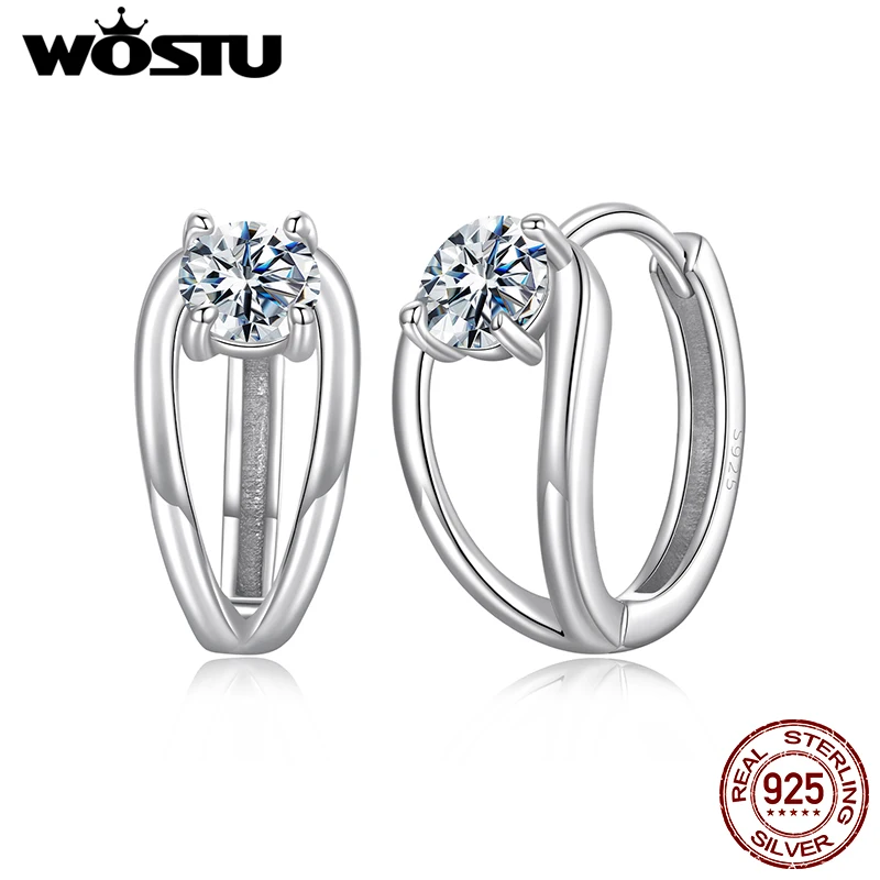 WOSTU D Color 0.3CT Moissanite Hoop Earrings Women Lab Diamond 925 Sterling Sliver Hollow Ear Clip Hoops geometry Jewelry Gift
WOSTU D Color 0.3CT Moissanite Hoop Earrings Women Lab Diamond 925 Sterling Sliver Hollow Ear Clip Hoops geometry Jewelry Gift