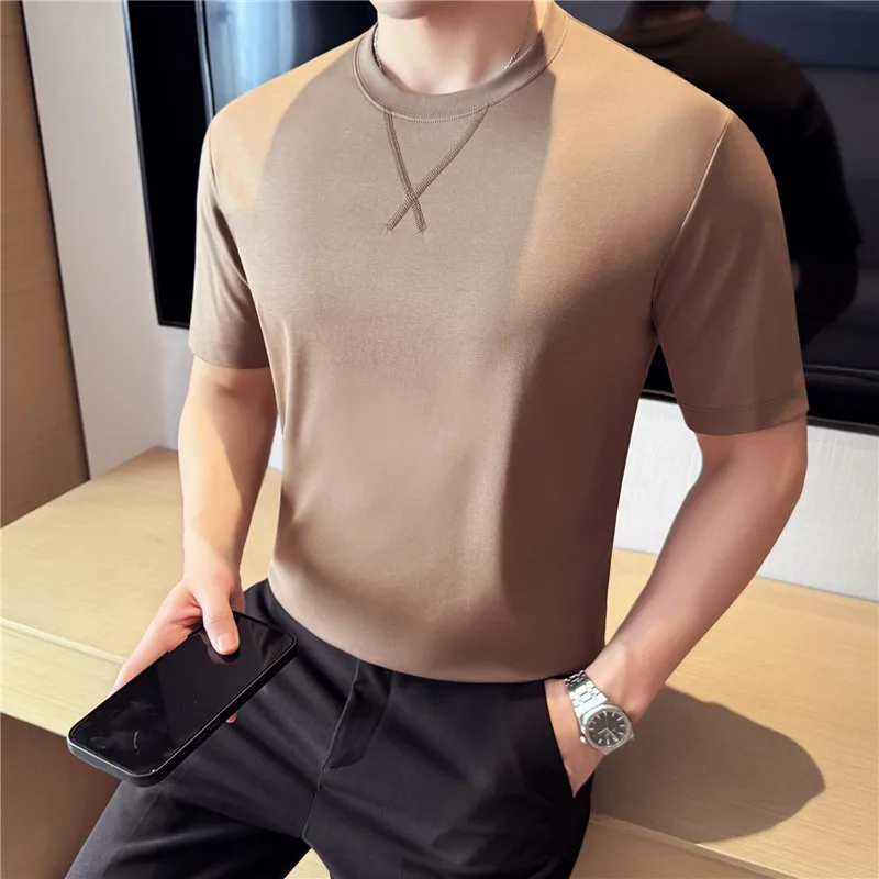 Cotton Embroidered O Neck Short Sleeve T-shirt Summer Soft Men Solid Color Base Tee Shirt White Men Clothing 2025 T Shirt Male
Cotton Embroidered O Neck Short Sleeve T-shirt Summer Soft Men Solid Color Base Tee Shirt White Men Clothing 2025 T Shirt Male