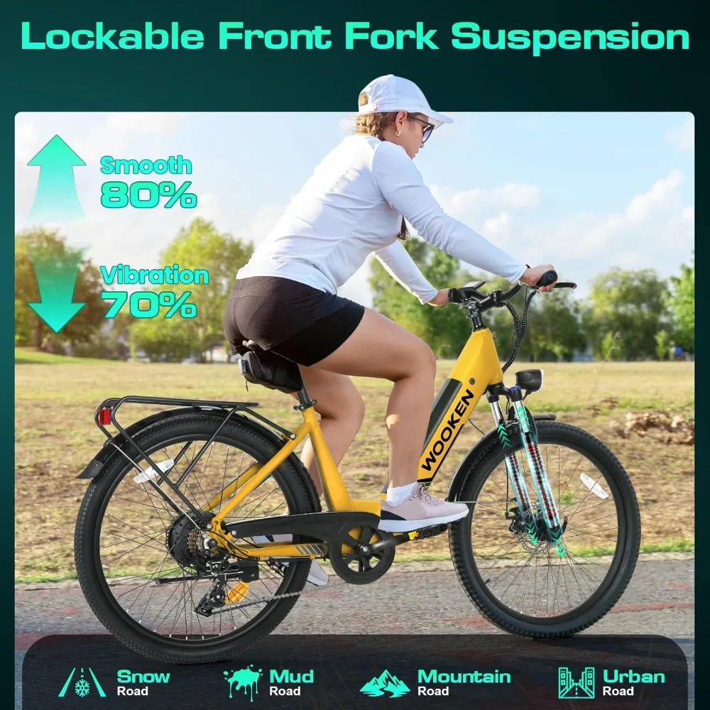 Электрический городской велосипед 1000 Вт (пиковая мощность) - 26-дюймовая рама с низкой посадкой, электровелосипеды для женщин и мужчин
Электрический городской велосипед 1000 Вт (пиковая мощность) - 26-дюймовая рама с низкой посадкой, электровелосипеды для женщин и мужчин