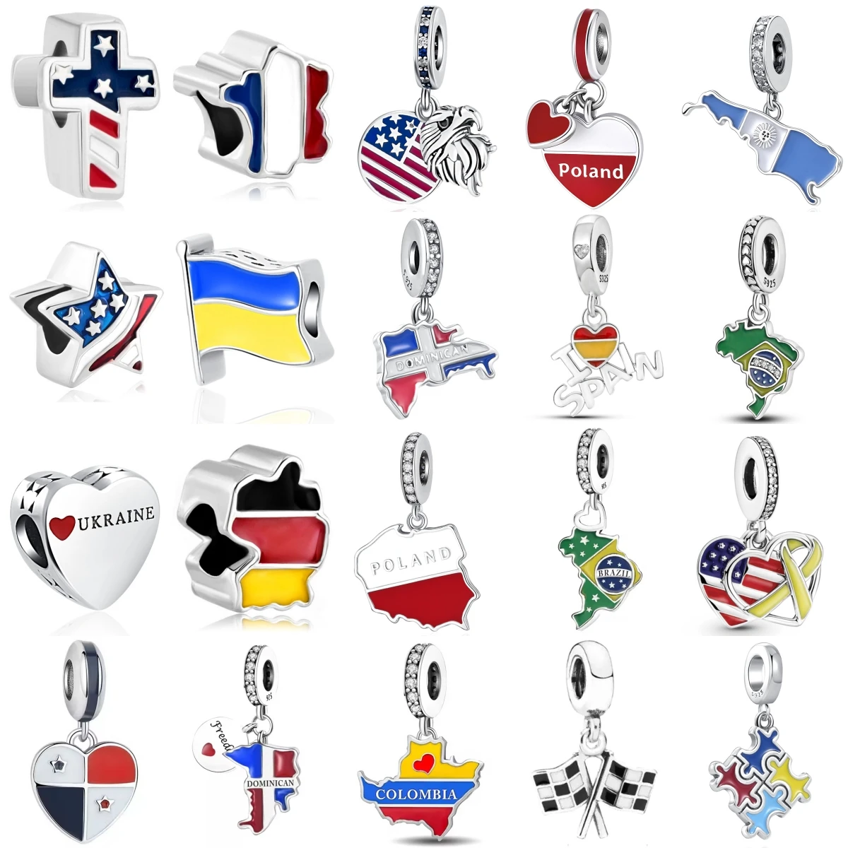New Fit Original Trinkets 925 Sterling Silver Flag Series Of Various Countries Charms Pendants For Women Jewelry Making Gift
New Fit Original Trinkets 925 Sterling Silver Flag Series Of Various Countries Charms Pendants For Women Jewelry Making Gift