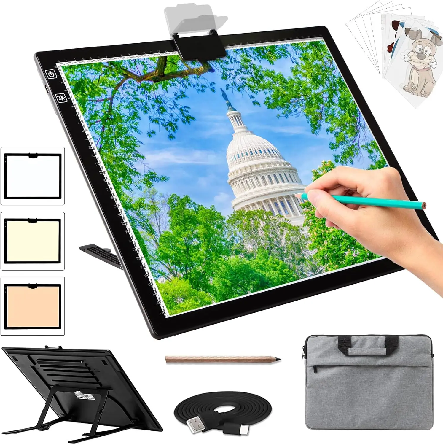A3 Light Board for Diamond Painting - Rechargeable Tracing Light Box with Carry Bag, 3 Colors Stepless Dimmable 6 Levels
A3 Light Board for Diamond Painting - Rechargeable Tracing Light Box with Carry Bag, 3 Colors Stepless Dimmable 6 Levels