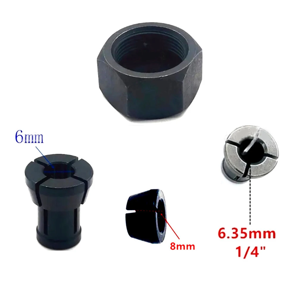 4pcs Collet For 6.35 6.0 8mm RP0900K RT0701C M361 3608B RT0702C RT0700CX2 Home DIY Power Tool Replacement Accessories
4pcs Collet For 6.35 6.0 8mm RP0900K RT0701C M361 3608B RT0702C RT0700CX2 Home DIY Power Tool Replacement Accessories