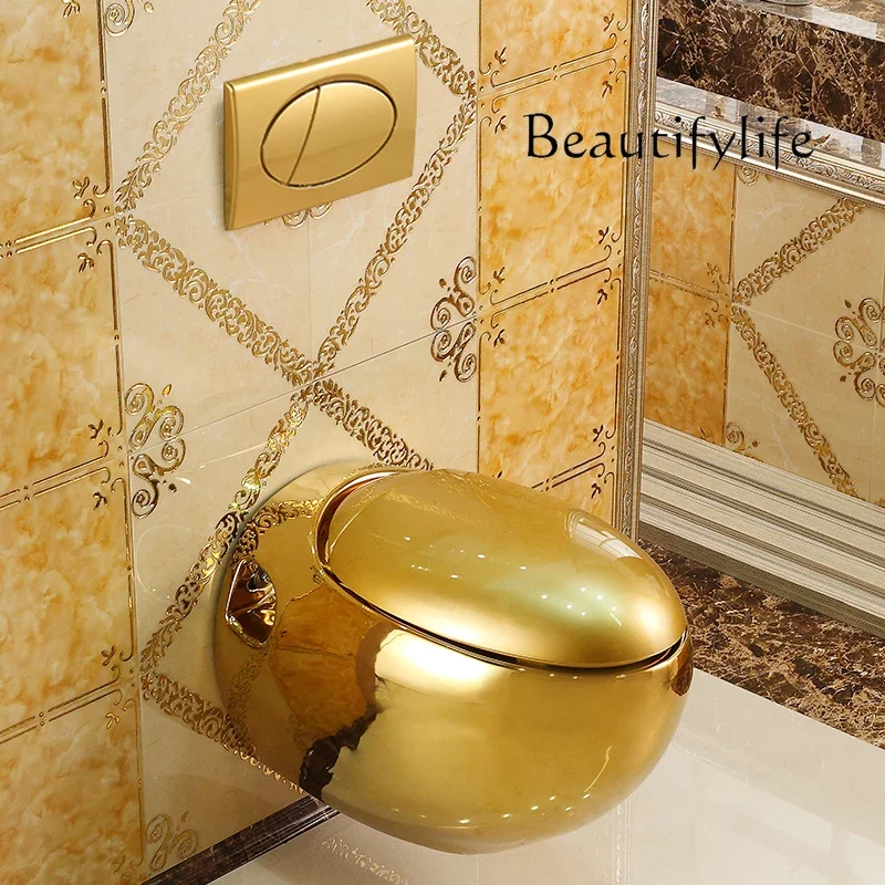 tR Wall-mounted golden toilet small apartment household hanging type water pump color gold toilet wall-mounted toilet
tR Wall-mounted golden toilet small apartment household hanging type water pump color gold toilet wall-mounted toilet