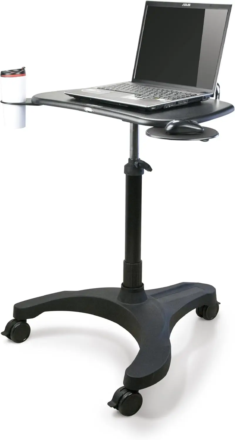 Height Adjustable Mobile Laptop Desk with Wheels, Pneumatic Lift, Mouse Tray & Cup Holder, Portable Standing Workstation for Home Office
Height Adjustable Mobile Laptop Desk with Wheels, Pneumatic Lift, Mouse Tray & Cup Holder, Portable Standing Workstation for Home Office