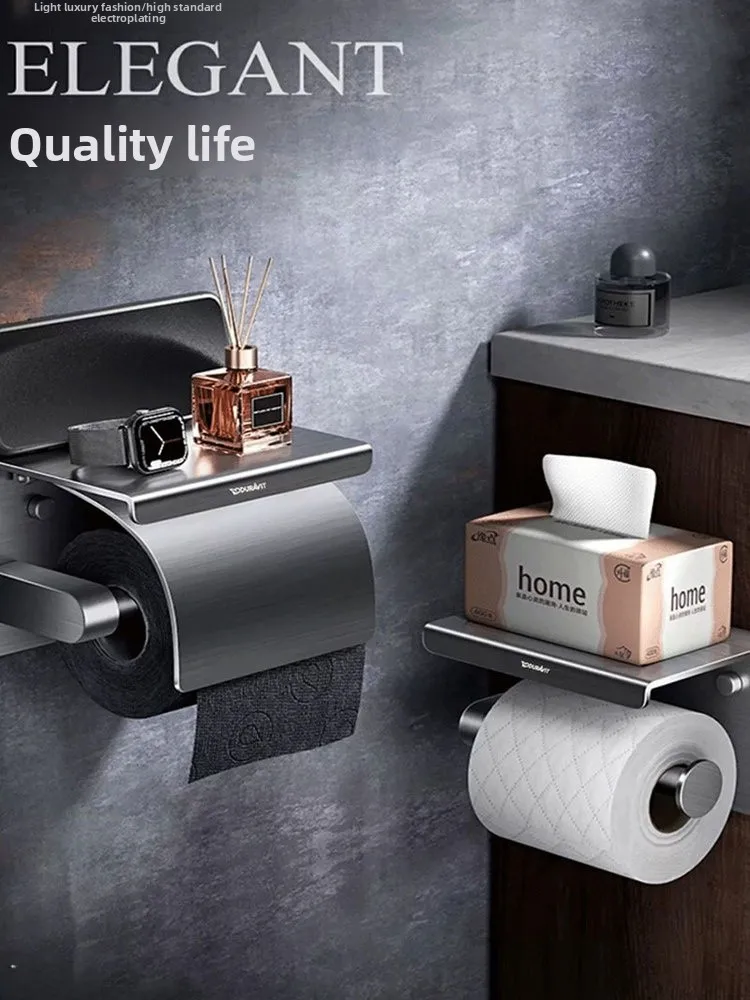 Roure304 Stainless Steel Brushed Tissue Holder Bathroom Phone Storage Rack No Drilling Required Paper Roll Box
Roure304 Stainless Steel Brushed Tissue Holder Bathroom Phone Storage Rack No Drilling Required Paper Roll Box