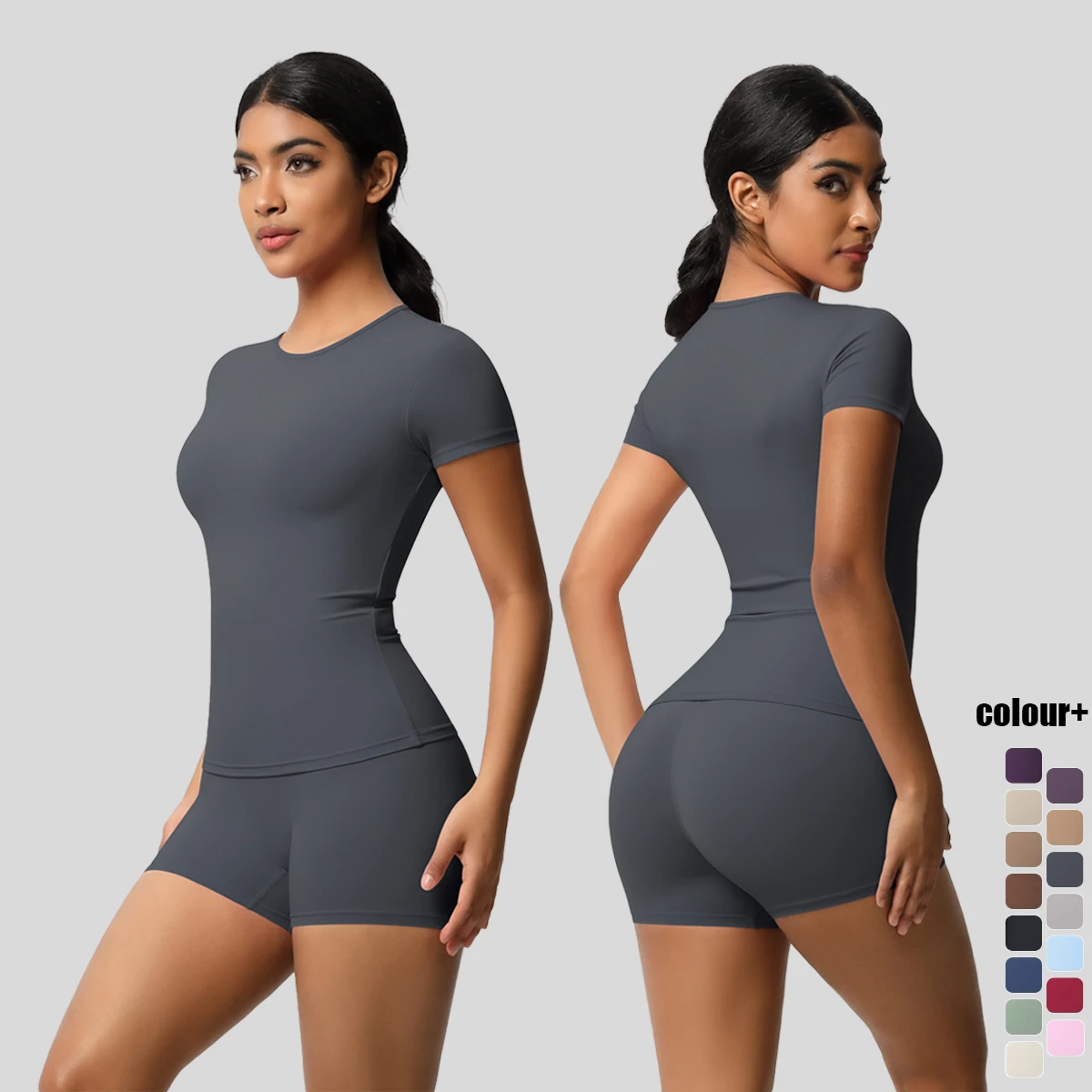 Yoga Set 2pcs Women Solid Color Yoga Clothes Gym Sports Short Sleeved Shorts Set Skin Friendly Soft Slim Elastic Training Suit
Yoga Set 2pcs Women Solid Color Yoga Clothes Gym Sports Short Sleeved Shorts Set Skin Friendly Soft Slim Elastic Training Suit