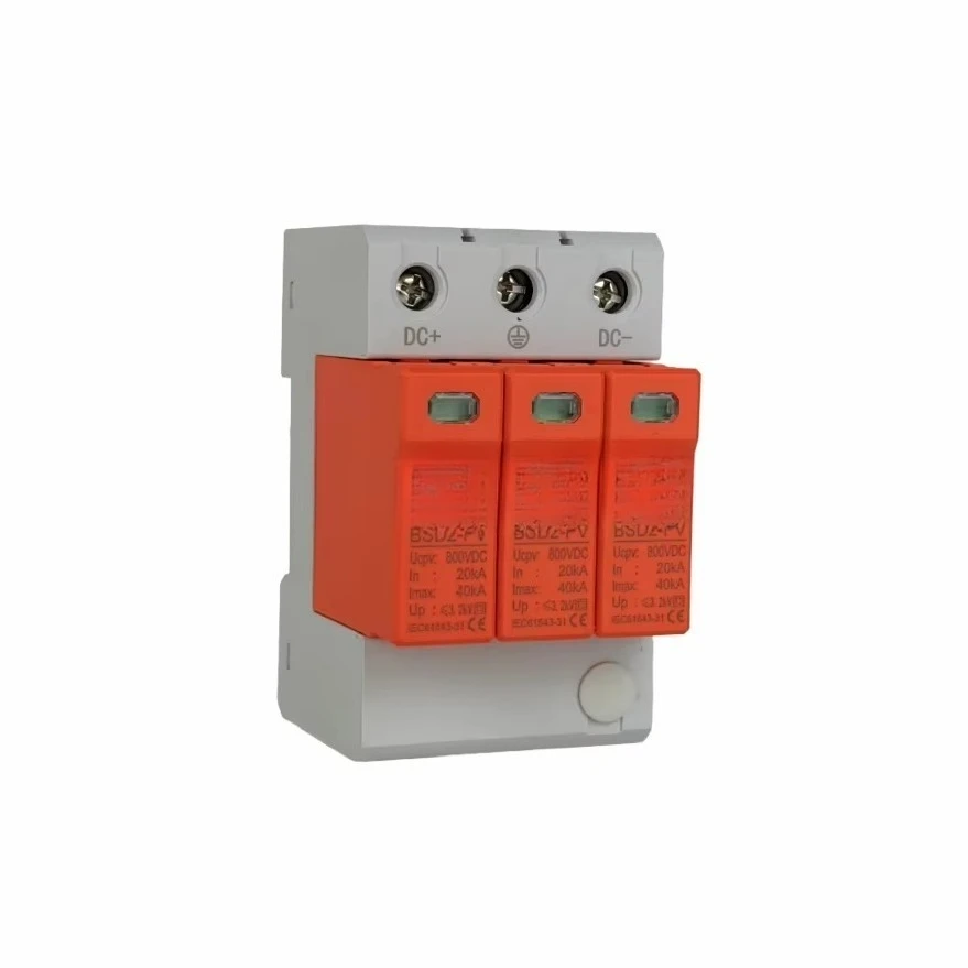 3P 800V PV DC SPD Solar Lightning Surge Protector
3P 800V PV DC SPD Solar Lightning Surge Protector