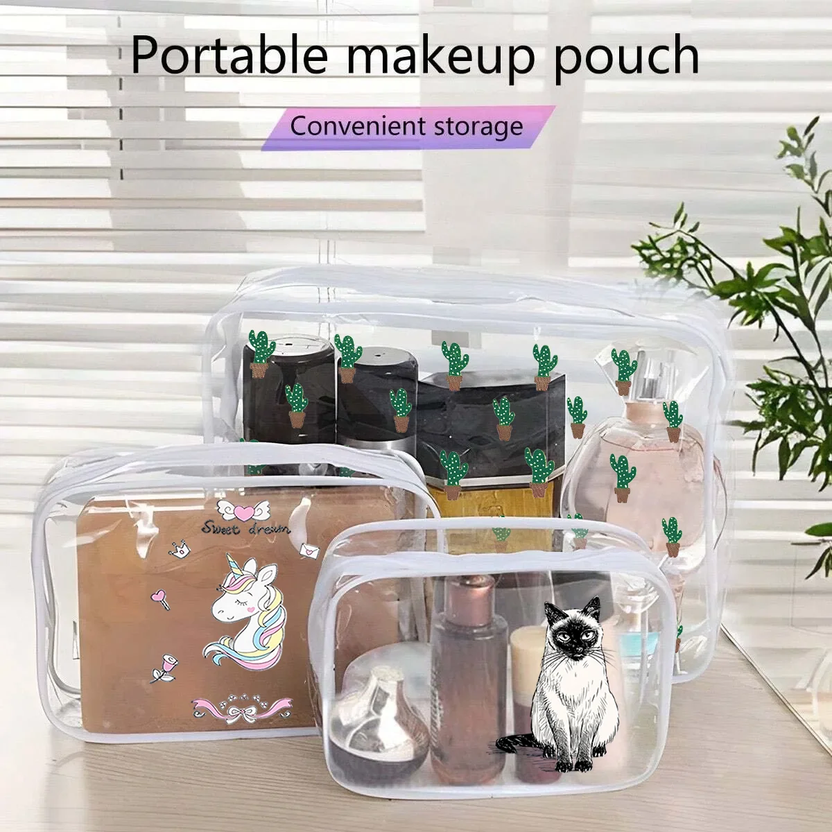 Waterproof Transparent Toiletry Bag Cute Cats Animals Zipper Makeup Pouch Portable Bathroom Clear Wash Toiletry Bags Men Women
Waterproof Transparent Toiletry Bag Cute Cats Animals Zipper Makeup Pouch Portable Bathroom Clear Wash Toiletry Bags Men Women