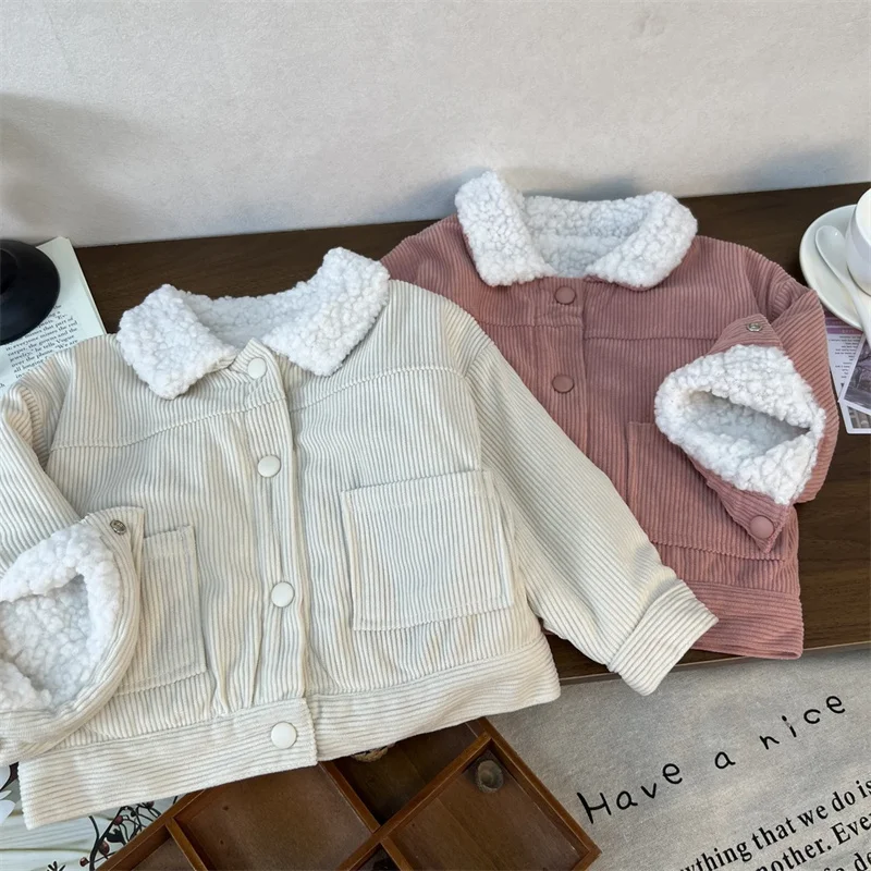 Children's Corduroy Jackets Boys Girls Fleece-lined Coats Winter Kids Reversible Thick Outerwear Toddler Plush Velvet Clothes
Children's Corduroy Jackets Boys Girls Fleece-lined Coats Winter Kids Reversible Thick Outerwear Toddler Plush Velvet Clothes