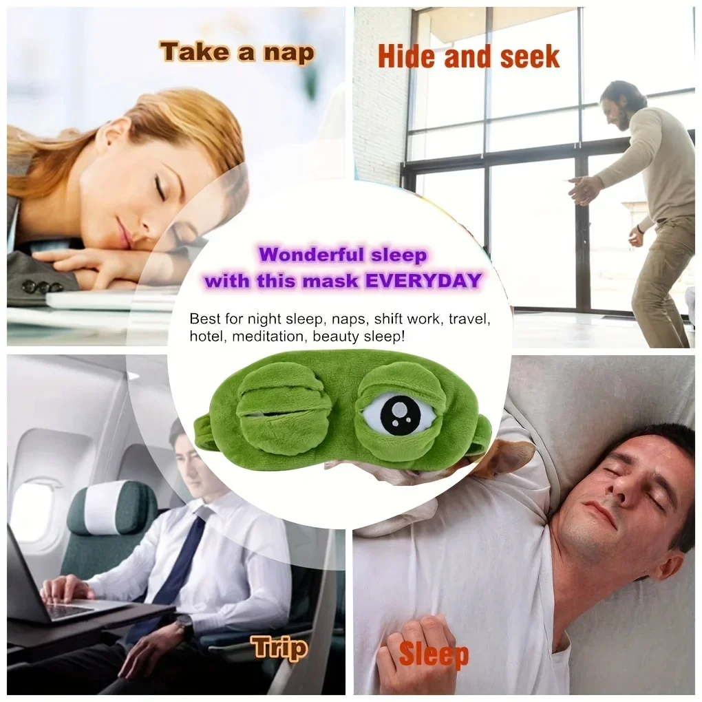 Funny and Practical Gift for Frog Lovers Creative Cartoon Sleep Mask Natural Eyeshade Soft Portable Blindfold for Travel and Office
Funny and Practical Gift for Frog Lovers Creative Cartoon Sleep Mask Natural Eyeshade Soft Portable Blindfold for Travel and Office