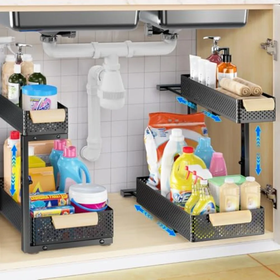 Under Sink Organizers and Storage2 PACK 5 Height Adjustable Kitchen Cabinet Organizer 2 Tiers Pull Out Drawer Shelves Metal Sli
Under Sink Organizers and Storage2 PACK 5 Height Adjustable Kitchen Cabinet Organizer 2 Tiers Pull Out Drawer Shelves Metal Sli