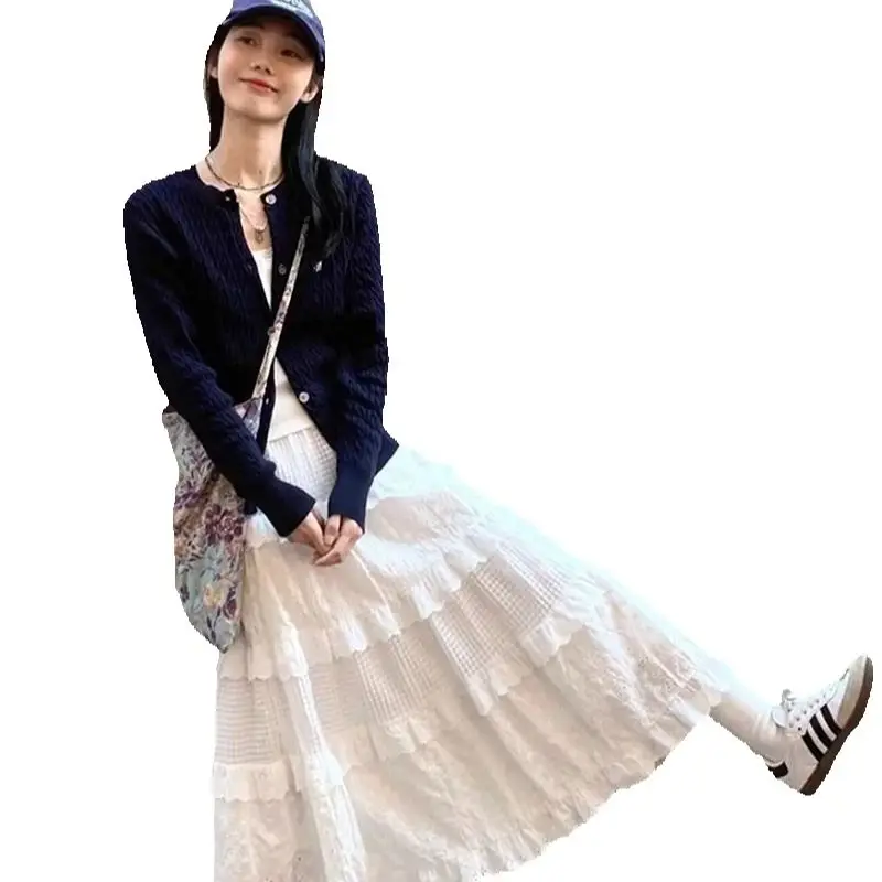 Gentle Style Women's Elegant Spring Dress High-Waisted A-Line Lace-Up Skirt with Hollow Out Embroidery Party Gifts Cake Skirt
Gentle Style Women's Elegant Spring Dress High-Waisted A-Line Lace-Up Skirt with Hollow Out Embroidery Party Gifts Cake Skirt